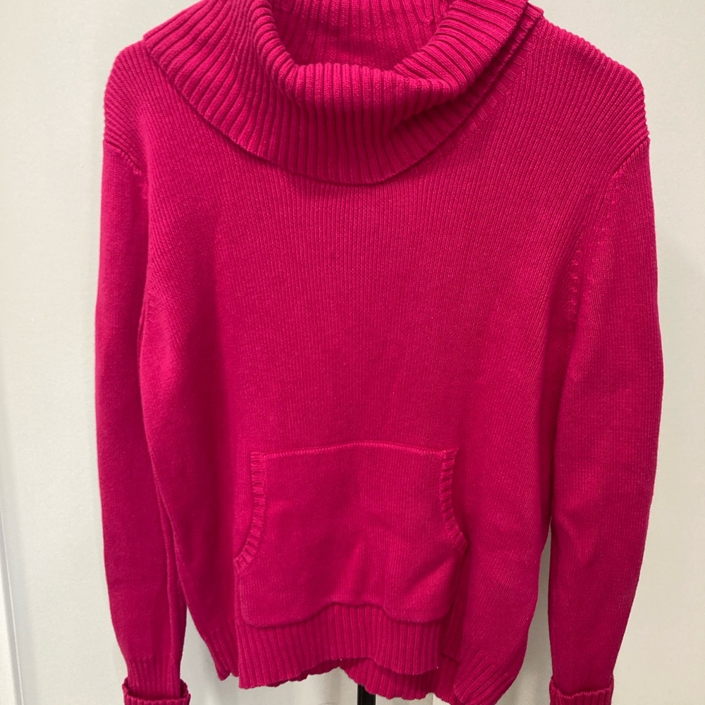 Cozy Old Navy Pink Cowl Neck Sweater Ribbed Knit